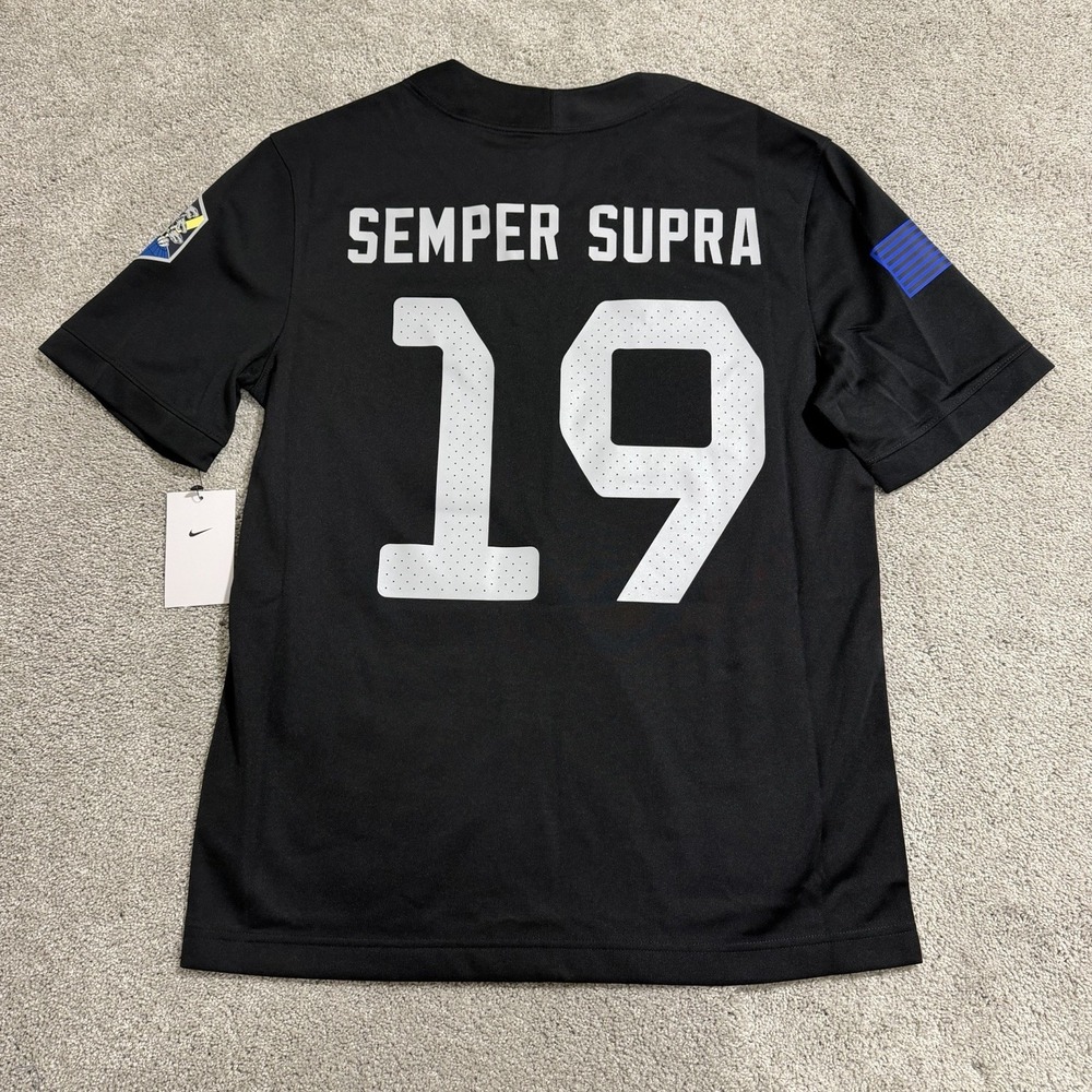 Nike Air Force Falcons Space Force Football Jersey Mens M Black Semper Supra NWT - Picture 2 of 8